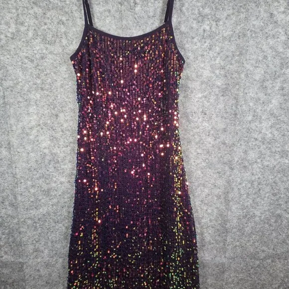 Wild Fable Women's Dress Sequin Sleeveless Maxi Lined Dress Purple Size S Party - Picture 2 of 8